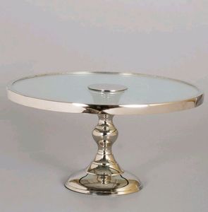 Metal Aluminium Decorative Kitchen Ware Dining Table Party Used <b>Cake</b> Stand Silver Two <b>Tier</b> Custom Shape - Product Image 5