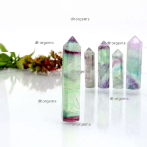 Colgante de Cristal de Fluorita Arcoíris, Gema Natural de Doble Terminación, Torre de Fluorita Azul Verde, Piedra para Joyería Curativa - Product Image 2