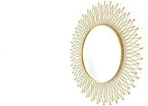 Miroir mural rond en fer avec design zen asiatique Épaisseur personnalisable et écologique pour la salle de bain - Product Image 3