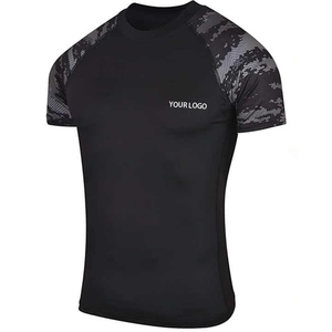 Compresión Rash Guard manga corta Bjj Gym Shirt Running ropa sublimación Top surf Fitness Tee Jogging Wear para hombres - Product Image 4