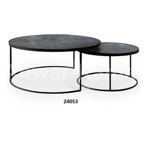 Table d'appoint ronde en acier inoxydable argenté et marbre blanc avec finition en métal pour le salon et le bureau - Product Image 6