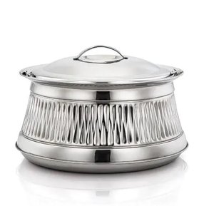 Olla de Metal de excelente calidad, cazuela de diseñador hecha a mano, forma redonda con acabado plateado, nuevo calentador de alimentos de Metal - Product Image 4