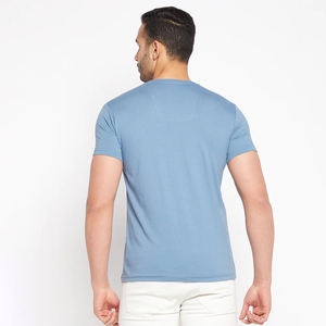 Camisetas deportivas para hombres 100% algodón con cuello en V Top básico transpirable y verano Tops de algodón liso para entrenamiento - Product Image 4