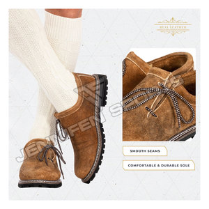 Men's Bavarian Trachten <b>Shoes</b> Material Used Genuine Cowhide Suede Leather Upper,Inside Inner Sole,Laces,Rubber Sole Fitting - Product Image 3
