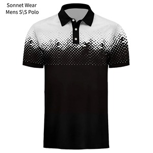 Chemises polo à manches courtes imprimées pour hommes, coupe décontractée - Product Image 3