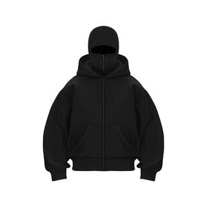 Ropa Hip Hop, Sudadera con Capucha Bordada Personalizada, Unisex, Primavera, Forro Polar Sherpa, Máscara Facial con Cremallera, Balaclava, Sudadera Urbana para Hombre, 100% - Product Image 5