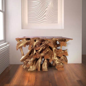 MESA CONSOLA RAÍZ DE TECA PARA SALÓN-DECORACIÓN MUEBLES DE MADERA-FABRICANTE DE MUEBLES JEPARA INDONESIA 26 - Product Image 4