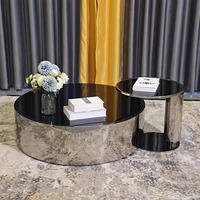 Table basse combinée en acier inoxydable écologique de style italien moderne, mobilier créatif pour salon, maison, hôtel, bureau M.R.