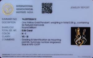 18K <b>Solid</b> <b>Gold</b> Dainty IGI Certified Diamond Jewelry Graduation <b>Pendant</b> Gift For Daughter - Product Image 2