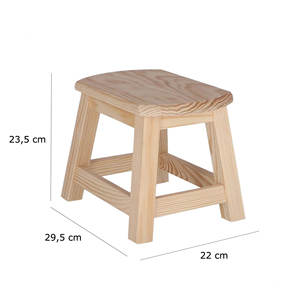 WELL HOME Sgabello Ovale Grande in Legno, Finitura Non Verniciata, 30x22x24 cm - Product Image 3