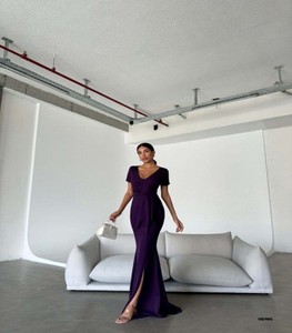 Enormous Prices Olive Green <b>Purple</b> Colors Fabric Crepe 2S 2M 2L Summer <b>Dresses</b> <b>Women</b> - Product Image 3