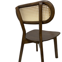 Chaise de salle à manger moderne en rotin tressé pour l'extérieur, le patio, le jardin, le salon et l'entrée