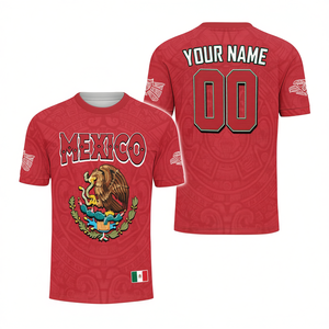 Maglia da Calcio Unisex 3D con Nome e Numero Personalizzati, Motivo Aquila e Azteco per Tifosi - Stile Messicano - Product Image 2