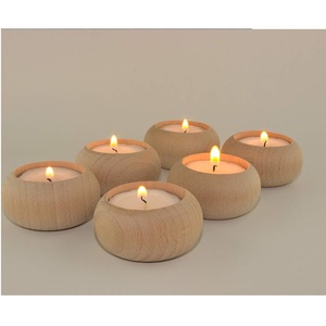 Bougeoir à bougie chauffe-plat en bois contemporain au design unique pour la décoration intérieure Fêtes de mariage de Noël - Product Image 2