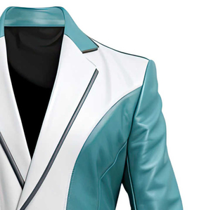 Blazer d'affaires pour hommes de haute qualité en cuir souple automne hiver grande taille manteau imperméable fermeture à glissière bouton réversible solide - Product Image 3