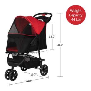 Cochecito para mascotas con diseño de lujo americano, diseño de tela, rotación, 4 ruedas, cómodo, mediano, para gatos - Product Image 5