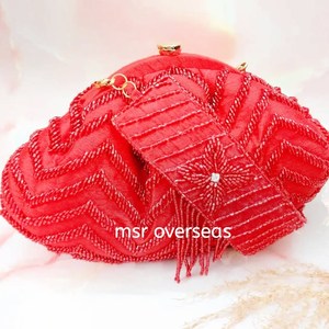 Elegante bolso bohemio hecho a mano con cuentas para mujer bolso de noche bordado con cuentas de vidrio estilo sobre de moda para niñas - Product Image 3