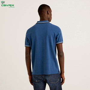 Hombres de lujo 100% algodón logotipo personalizado para camisas de manga corta transpirable Jersey de punto sólido bordado patrón Casual alto - Product Image 4