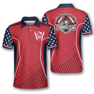 Camisa de ropa deportiva de alta calidad personalizada Cornholes Club Polo Jersey para hombres diseños de sublimación para adultos - Product Image 3