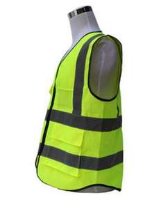 Chaleco de Seguridad Reflectante Unisex de Alta Visibilidad con Bolsillos y Cierre Frontal, con Color y Talla Personalizables - Product Image 3