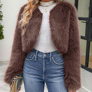 Veste d'hiver courte en fausse fourrure pour femme, prix d'usine, style court, haute qualité, fourrure synthétique, approvisionnement en gros - Product Image 2