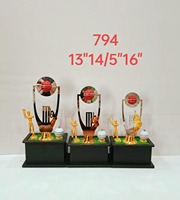 Lot de 3 trophées Crystal Sports Award pour balles de cricket pour événements de championnat et tournois scolaires