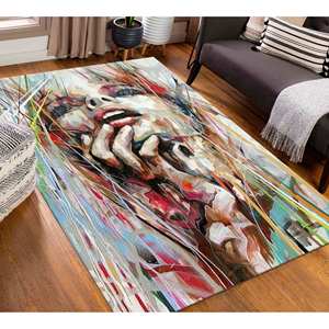 Alfombra con Estampado de Mujer Abstracta, Decoración Moderna para el Hogar, Tacto Suave, Alfombra de Chenilla - Product Image 1