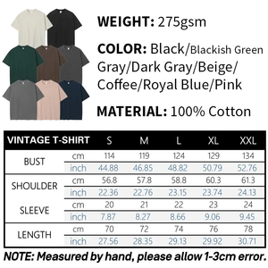 Camiseta Extra Grande de Estilo Vintage Personalizada para Hombre, Algodón Grueso, Hombros Caídos, Estilo Urbano, Retro, Informal - Product Image 4