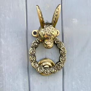 Aldaba de puerta de diseño Floral, perilla de bienvenida de latón hecha a mano para entrada del hogar, puerta de Metal decorativa, acento y regalo antiguo - Product Image 4