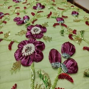 High Quality Hand Beaded <b>Lace</b> Fabric for Women's Fashion Designed by High Quality Beads for Garments Making - Product Image 2