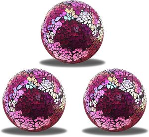 Bolas decorativas de Navidad de cristal de mosaico de lujo para regalos y decoración de festivales brillante hecho a mano para decoración del hogar - Product Image 6