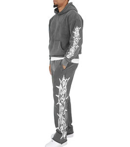 Conjunto Deportivo de Invierno de Alta Calidad con Lavado Ácido, Estilo Hip Hop, para Hombre, Transpirable, Ligero, con Bordado - Product Image 1