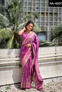 Indian Traditional Wear Kanchipuram Semi Pure Pattu Tissue Type Silk Saree From Indian Manufacturer and Wholesale Price Saree - Product Image 3