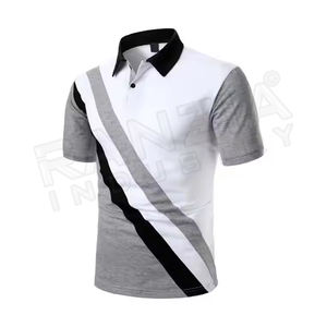 Camiseta Polo de Verano para Hombre, Transpirable, de Algodón, Estilo Urbano, Manga Corta, Color de Contraste, Bordado Estampado - Product Image 1