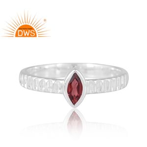 Anillo de piedras preciosas granate Natural de plata 925 de nuevo diseño para mujer, joyería personalizada para mujer, regalo para ella - Product Image 3