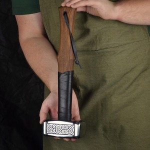 Martillo vikingo grabado forjado a mano martillo nórdico cuchillos de martillo personalizados para regalo de papá y esposo - Product Image 3