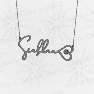 Meilleures ventes de bijoux personnalisés avec nom personnalisé, véritable argent sterling 925, serti de 20x44 mm, chaîne de 18 pouces, breloque souvenir - Product Image 3