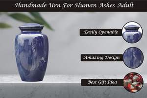 Adult Cremation Urns for Male/Female Funeral Urn for Human Ashes Decorative Urns for Ashes <b>Large</b> <b>Keepsake</b> <b>Box</b> (Butterfly Blue) - Product Image 3