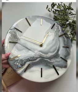 PIGMENTS Horloge murale en résine époxy Résine époxy Salon meilleur qulatiye Meubles Décoration intérieure Horloge murale personnalisée meilleur - Product Image 3