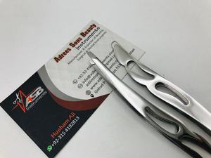 Pinzas para cejas de acero inoxidable con punta inclinada profesional, pulido plateado, depilación sostenible, moldeador de cejas, puntiagudo - Product Image 6