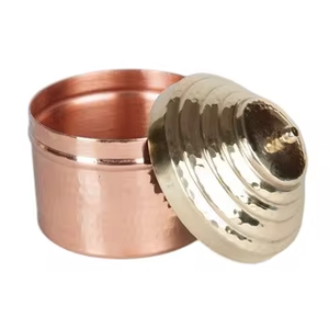 Livraison rapide, pot à bougie en métal de luxe avec couvercle, décoratif, vente en gros, personnalisable, support provenant d'un fabricant et fournisseur indien - Product Image 3