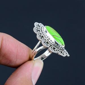 Tendance 925 argent Sterling Turquoise pierre précieuse bague bijoux à la main argent Boho Style bague bijoux pour femmes cadeau pour les filles - Product Image 2