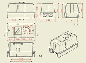 Caja de perfil alto PS-14H14 con ventana transparente, dedicada para contadores eléctricos y dispositivos de medición, y toma de corriente SCHUKO. - Product Image 2
