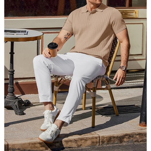 Ropa deportiva, camisa de manga corta con cuello, polos de Golf ajustados para hombres, camiseta de secado rápido para hombre, Polo, estilo informal de verano - Product Image 3