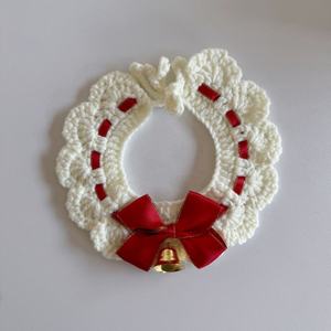 Christmas Pet Accessory Set Knitted Scarf Collar Santa Claus Bell Reindeer Bib Neck Warmer for Cats Dogs Textile Fabric <b>Crafts</b> - Product Image 3