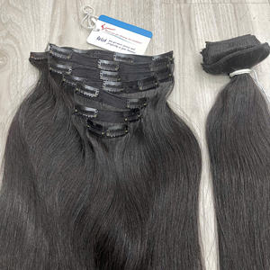 Extensiones de Cabello Humano con Clip, Gran Venta 2026, 100% Cabello Virgen con Cutícula Alineada, Liso, Sin Enredos, Sin Caída - Product Image 5