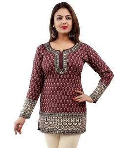 Lichtgewicht Bedrukte Katoenen Kurti Voor Vrouwen Perfect Voor Warm Weer Van Indiase Leverancier Voor Bulkexport - Product Image 1