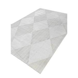 Tapis géométrique rectangulaire en laine, bambou, soie, jute, coton biologique et viscose, tissé à la main, couleur ivoire, pour la maison, couloir, HBW-1016 - Product Image 2