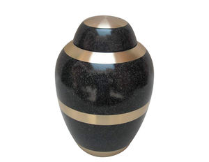 Urna funeraria dorada y negra para cenizas humanas, personalizable, urna conmemorativa para guardar cenizas. - Product Image 1