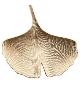 Escultura Moderna Hecha a Mano con Base de Mármol y Metal de Aluminio, Forma de Hoja, Chapada en Oro, Duradera, Elegante y Lujosa para Decoración de Mesa de Oficina u Hogar - Product Image 2